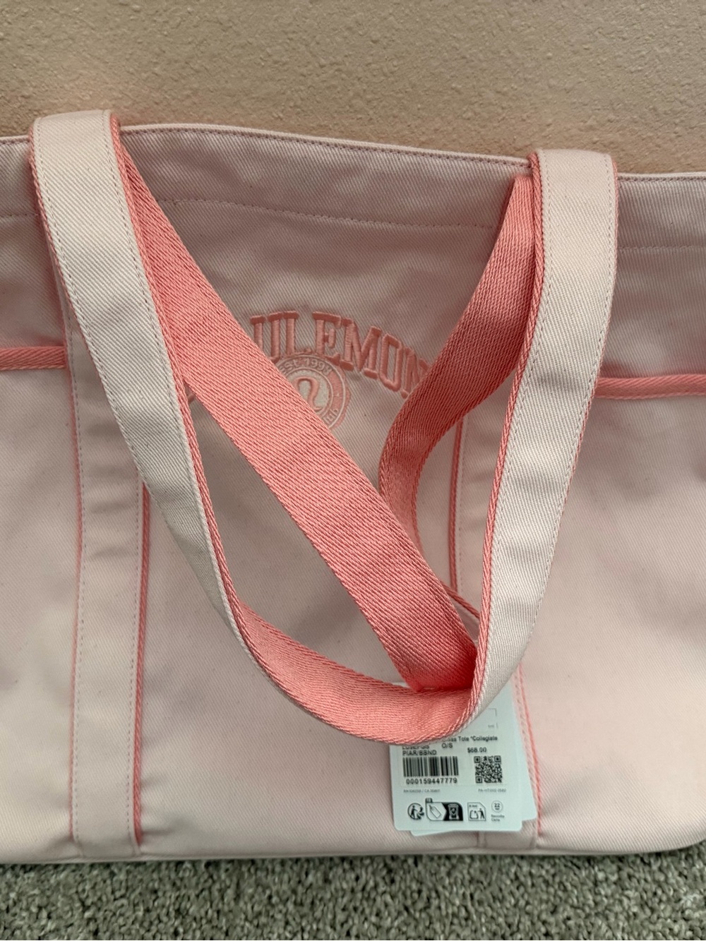 Lululemon Daily Multi-Pocket Canvas Tote Collegiate Pink Pearl Blush Blend NWT - Picture 4 of 9